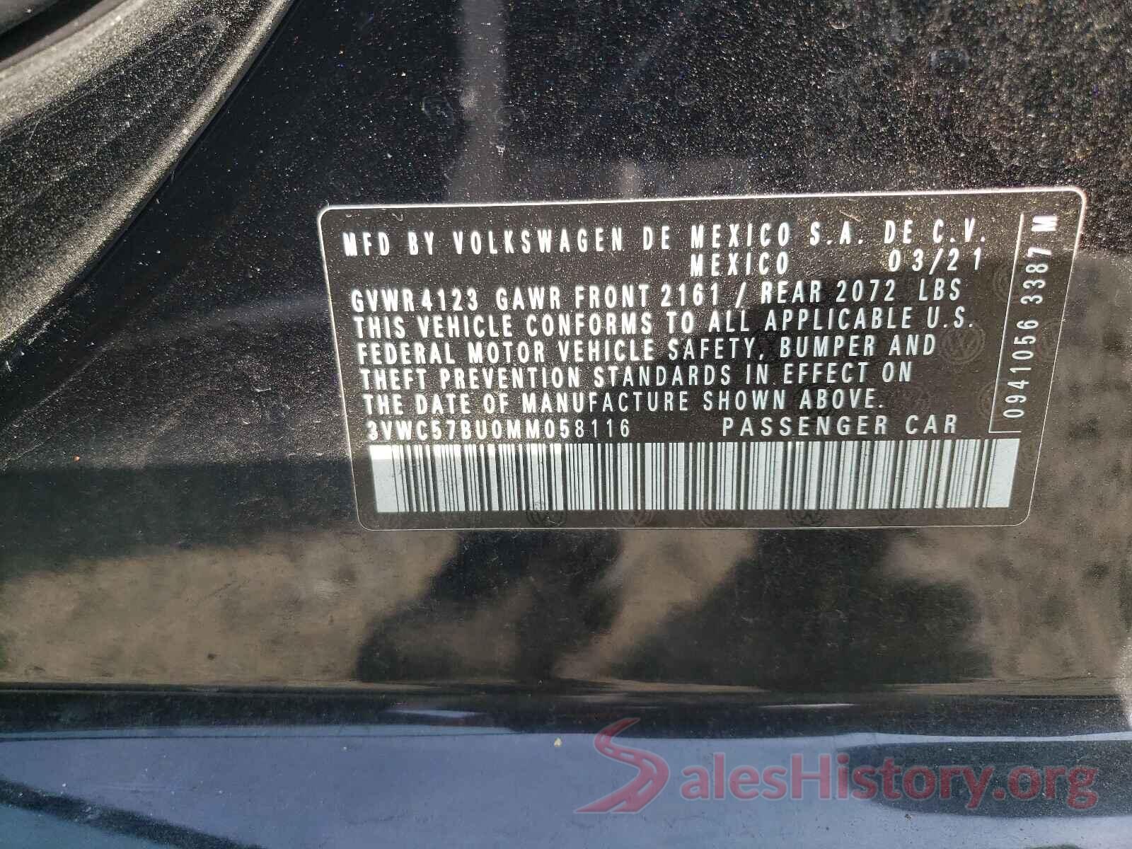 3VWC57BU0MM058116 2021 VOLKSWAGEN JETTA