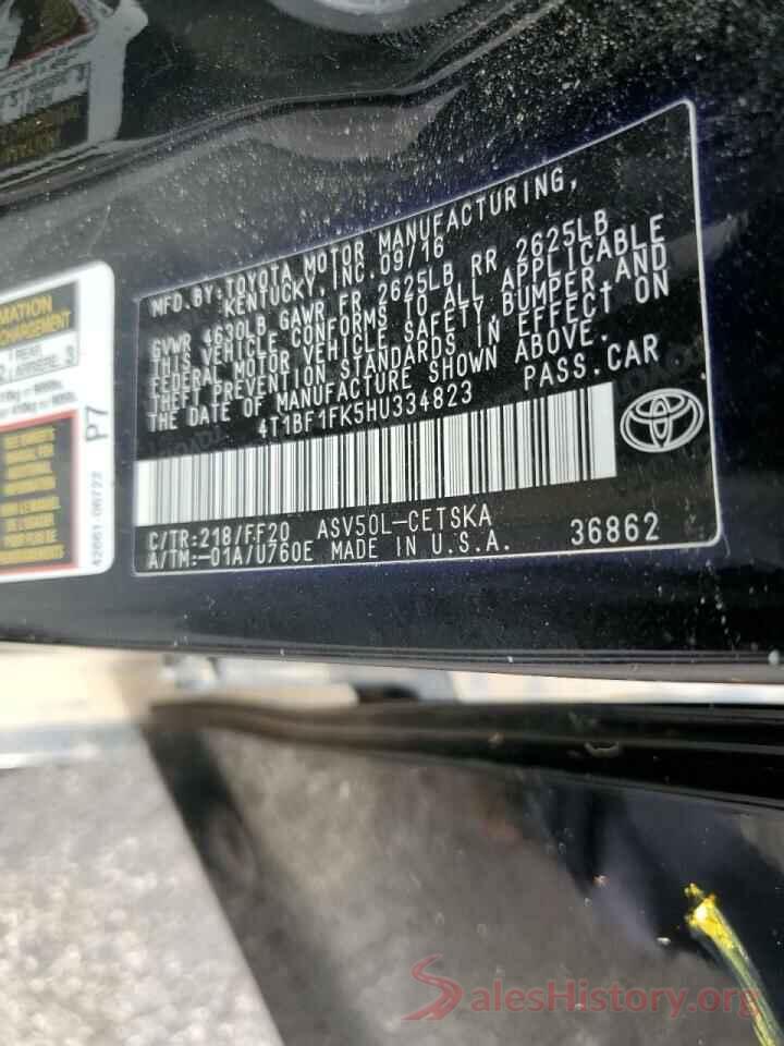 4T1BF1FK5HU334823 2017 TOYOTA CAMRY