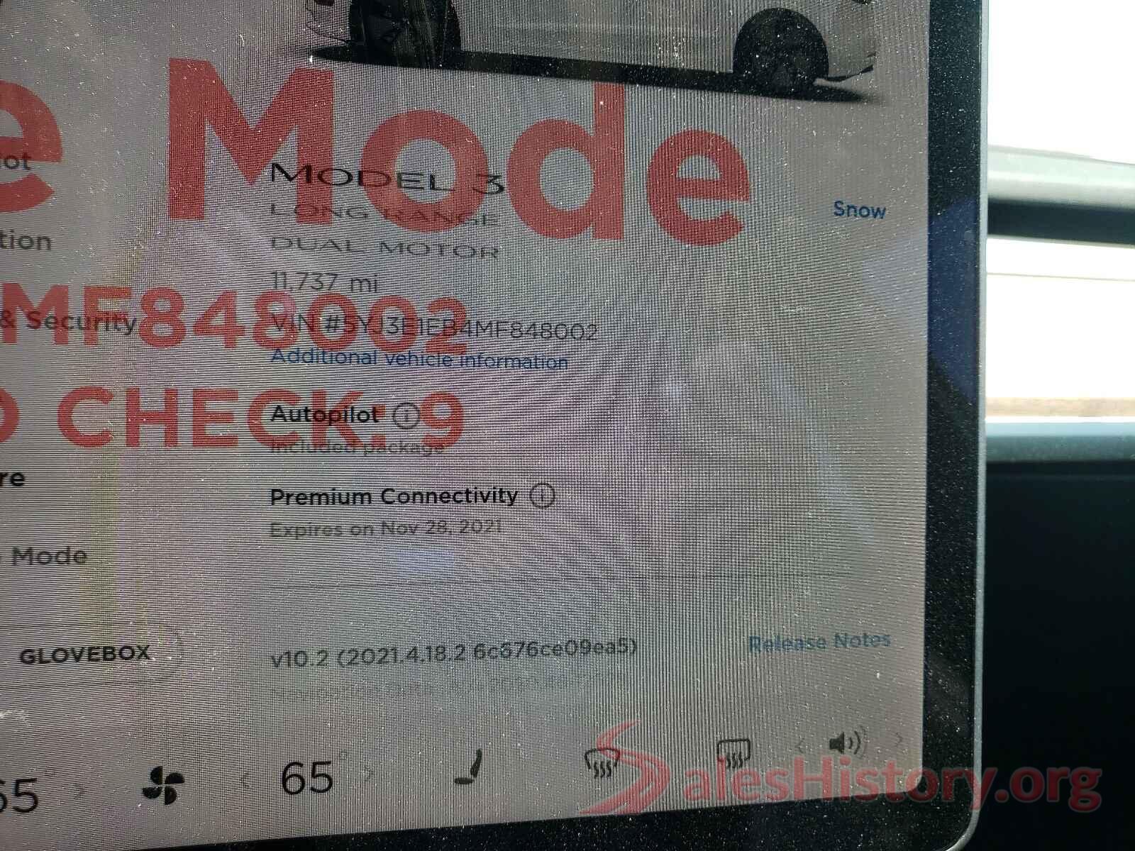 5YJ3E1EB4MF848002 2021 TESLA MODEL 3