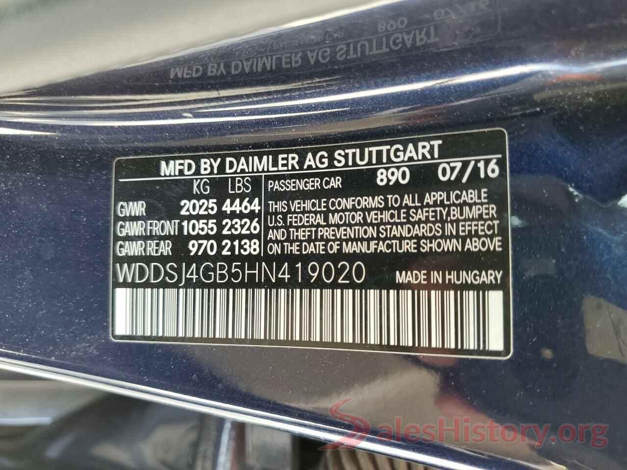 WDDSJ4GB5HN419020 2017 MERCEDES-BENZ CLA-CLASS