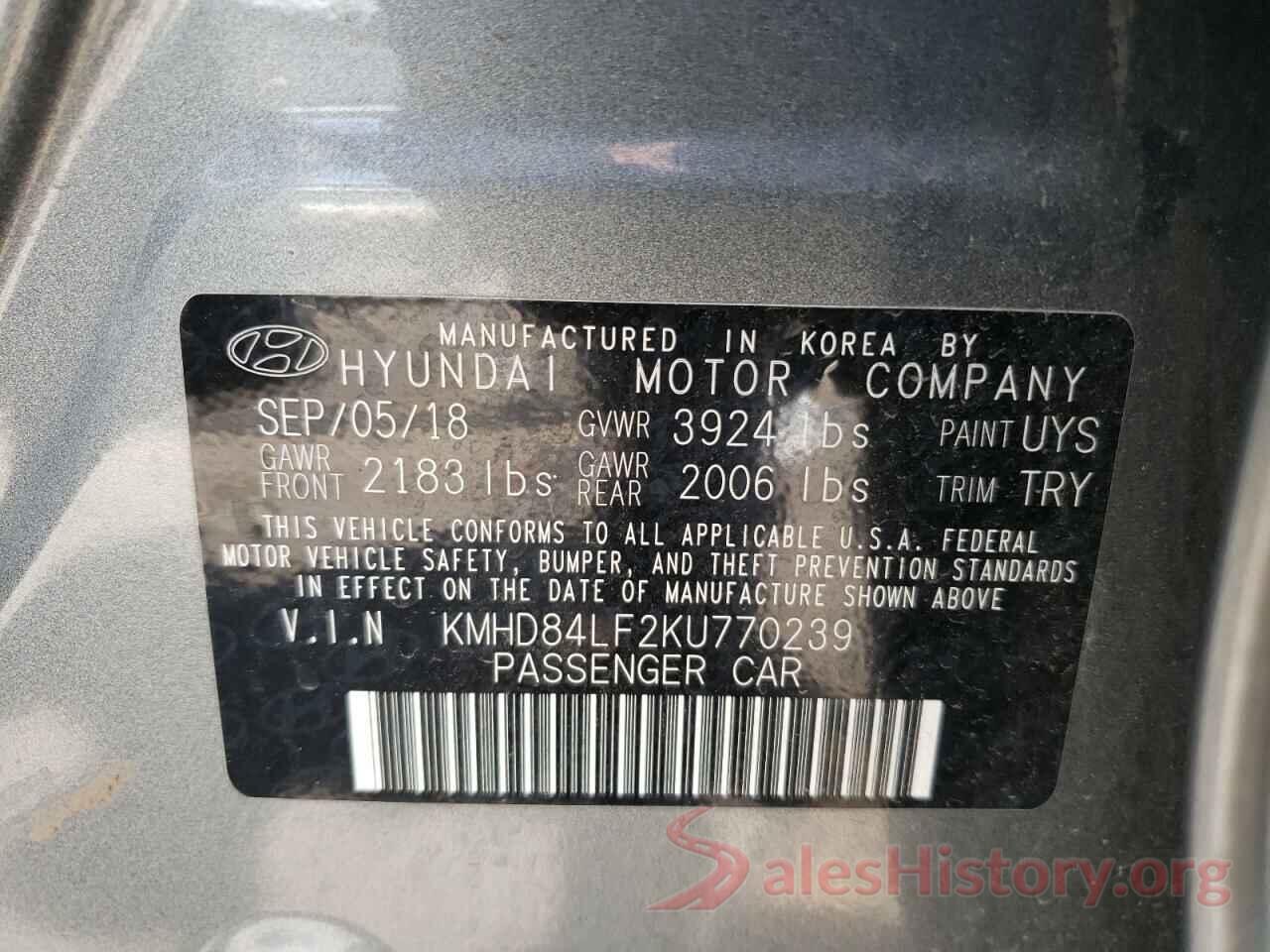 KMHD84LF2KU770239 2019 HYUNDAI ELANTRA