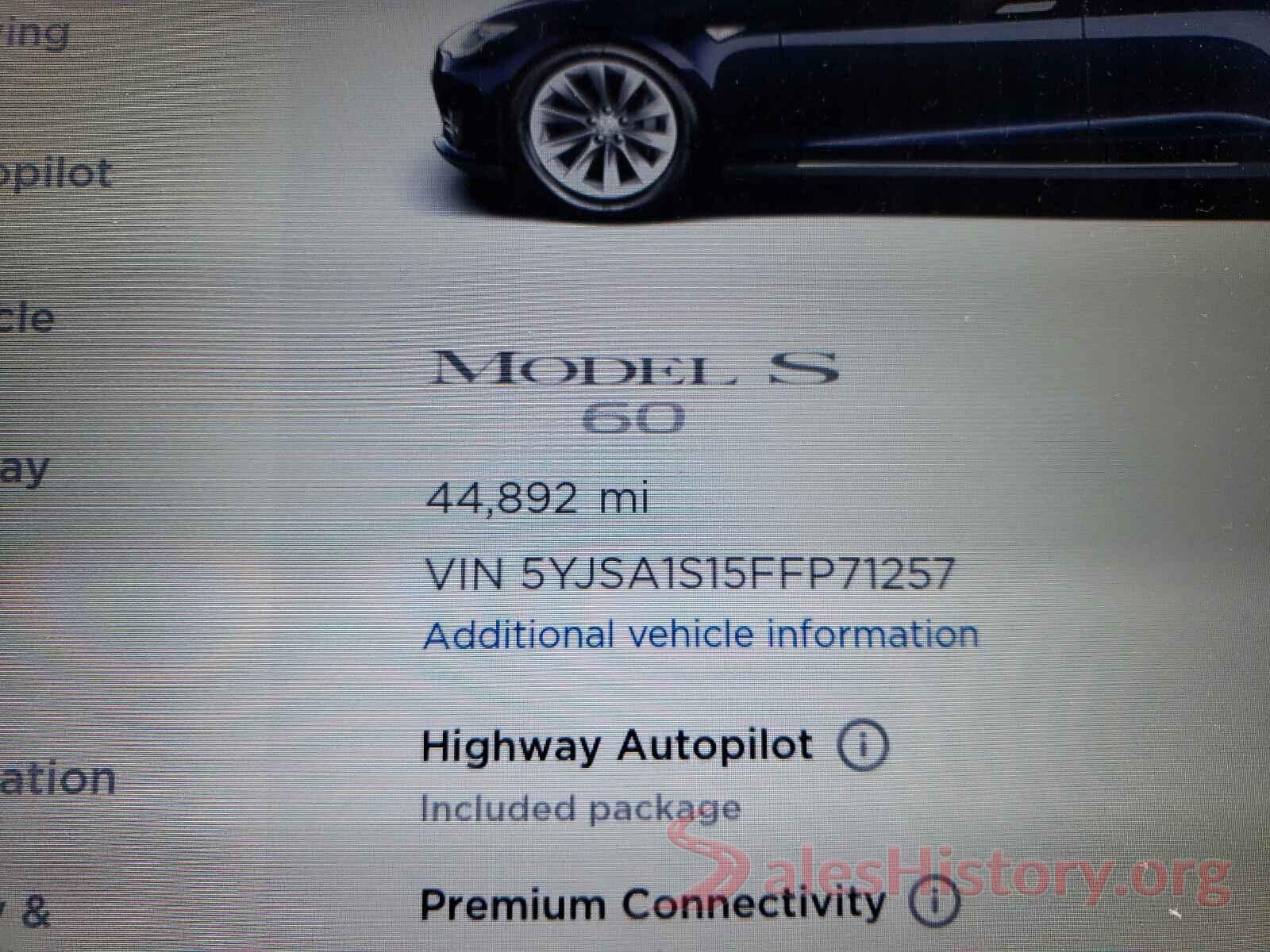 5YJSA1S15FFP71257 2015 TESLA MODEL S