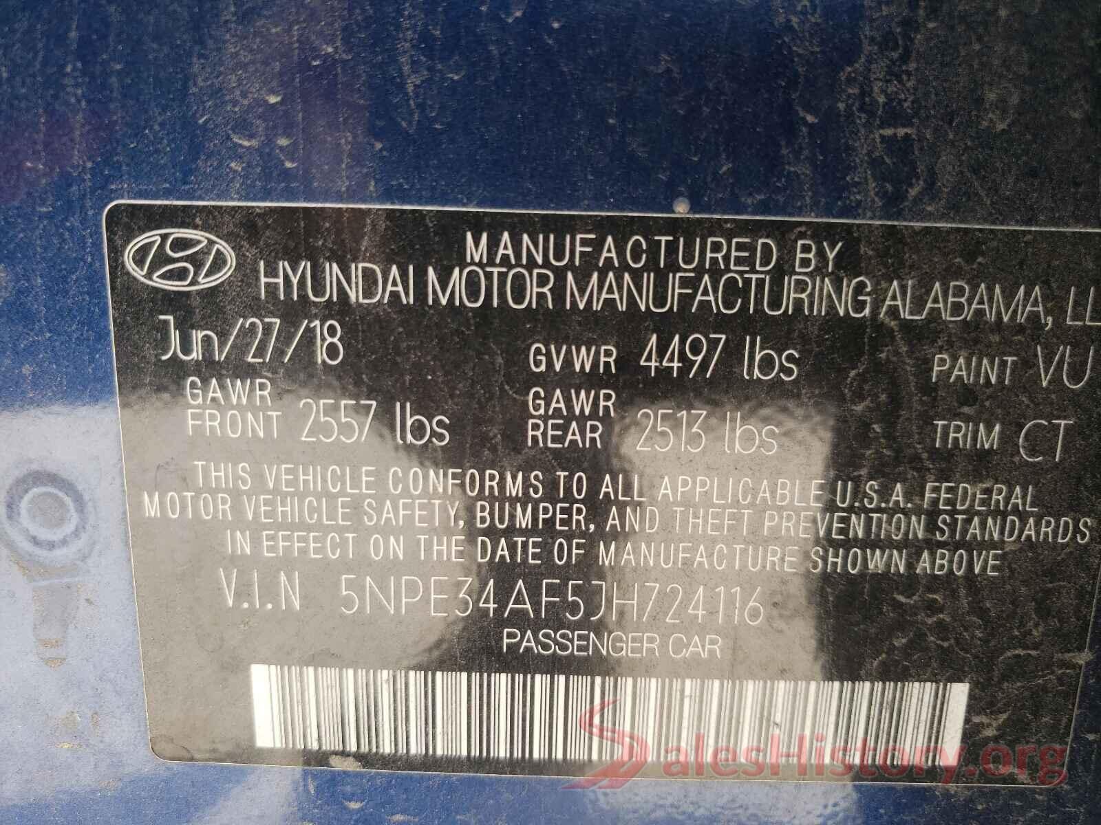 5NPE34AF5JH724116 2018 HYUNDAI SONATA