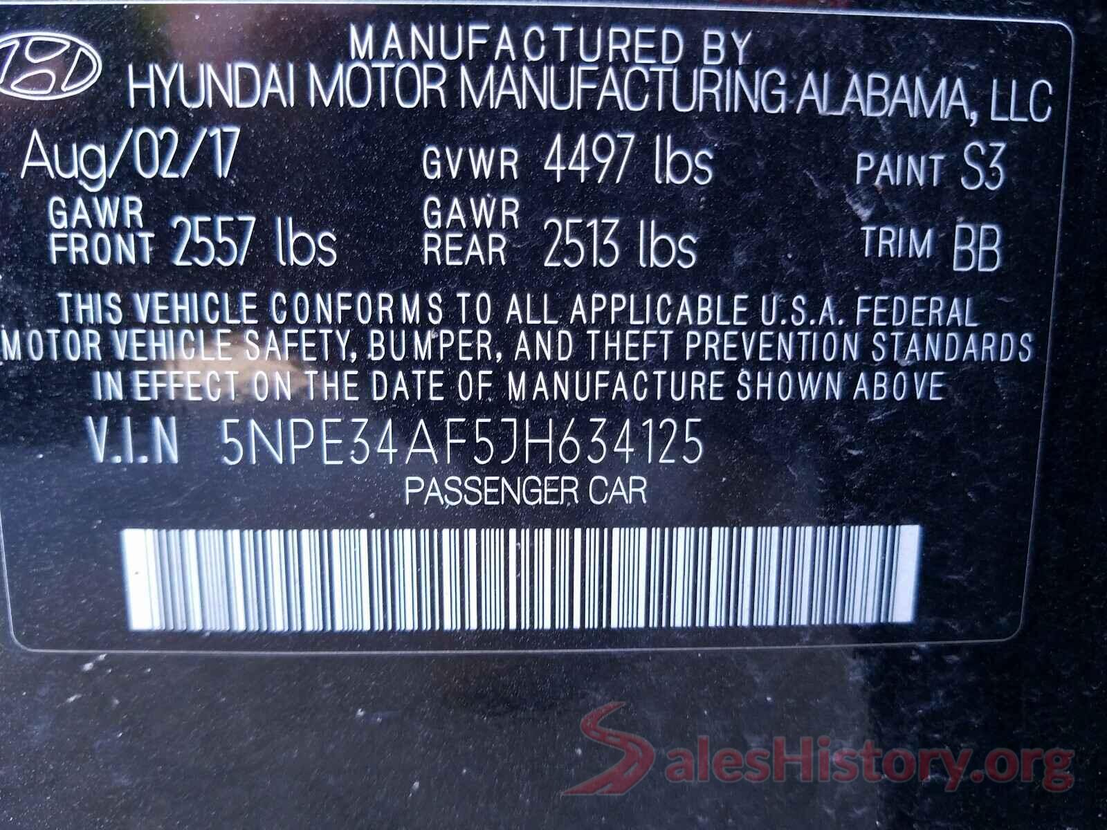 5NPE34AF5JH634125 2018 HYUNDAI SONATA