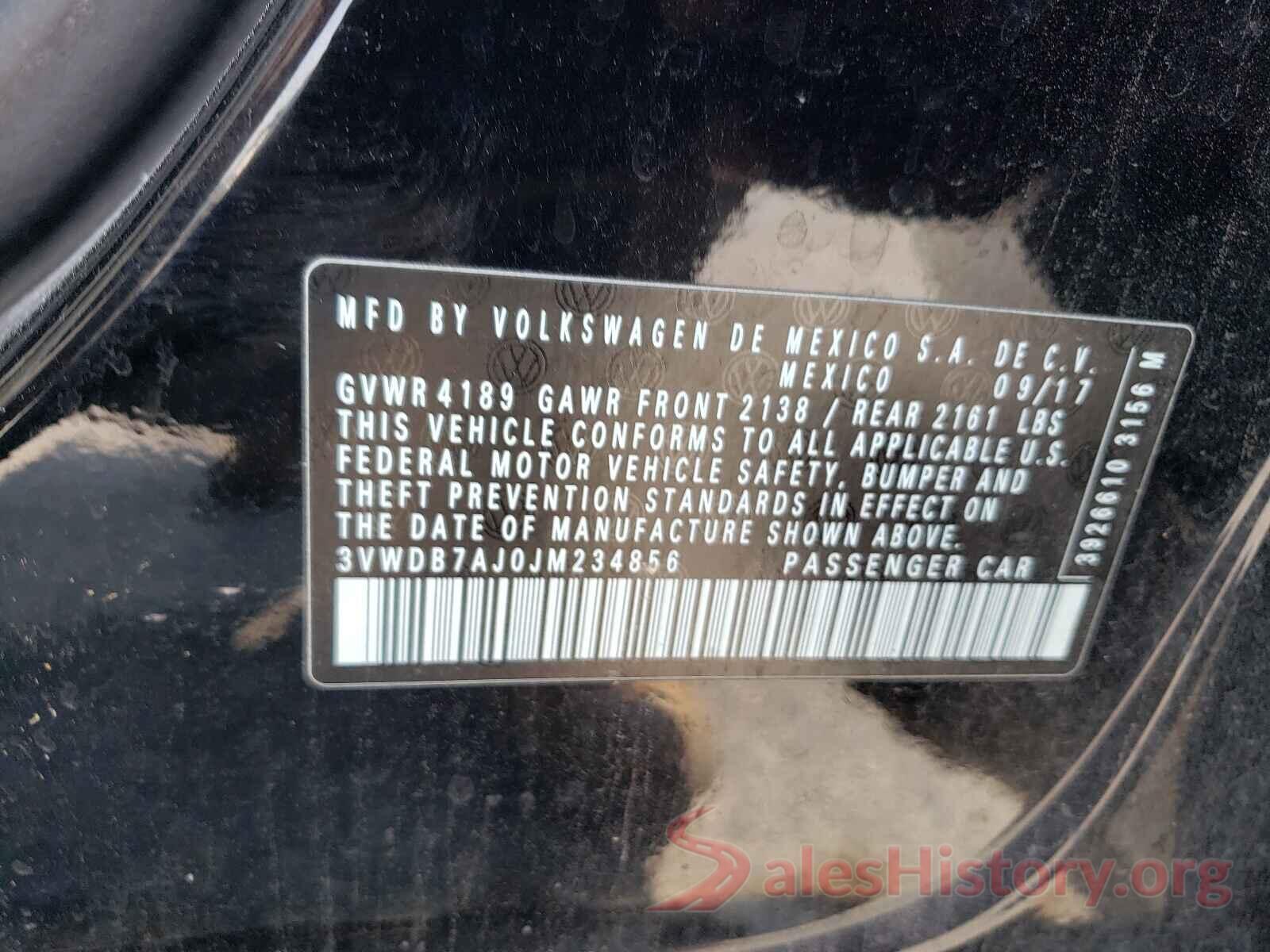 3VWDB7AJ0JM234856 2018 VOLKSWAGEN JETTA