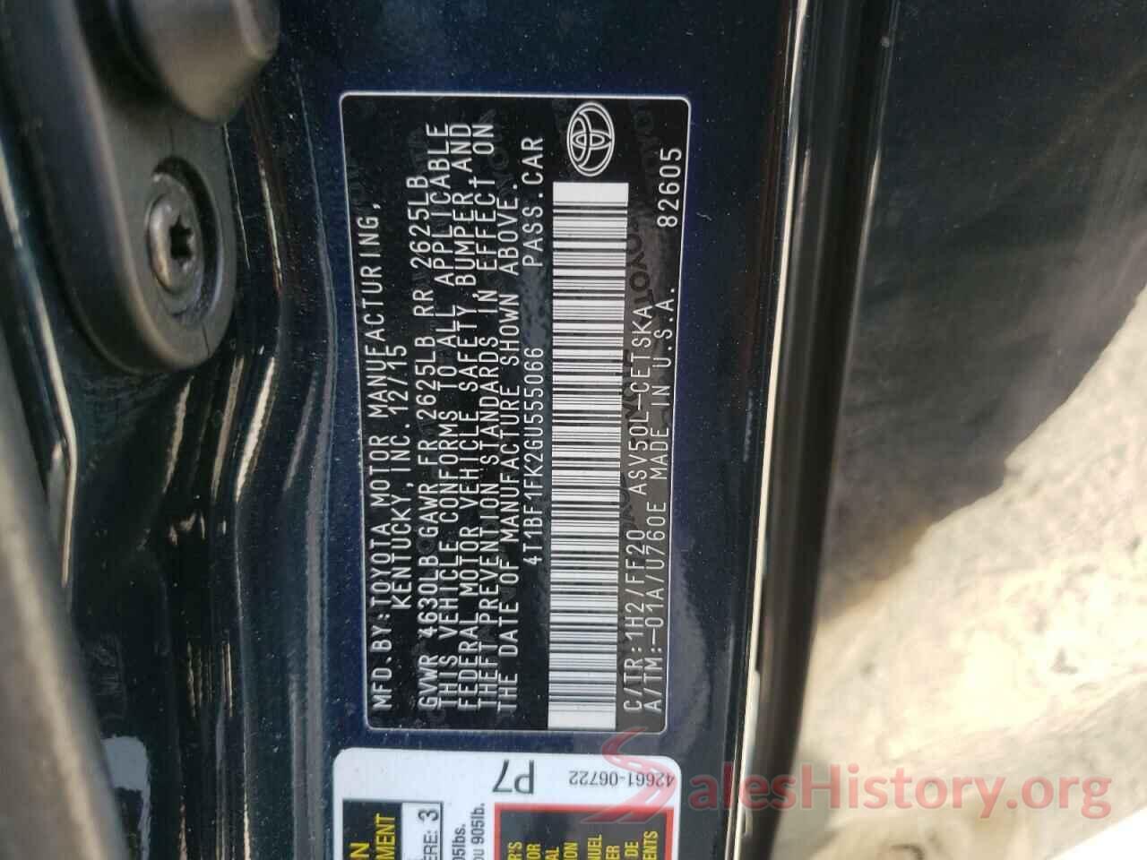 4T1BF1FK2GU555066 2016 TOYOTA CAMRY