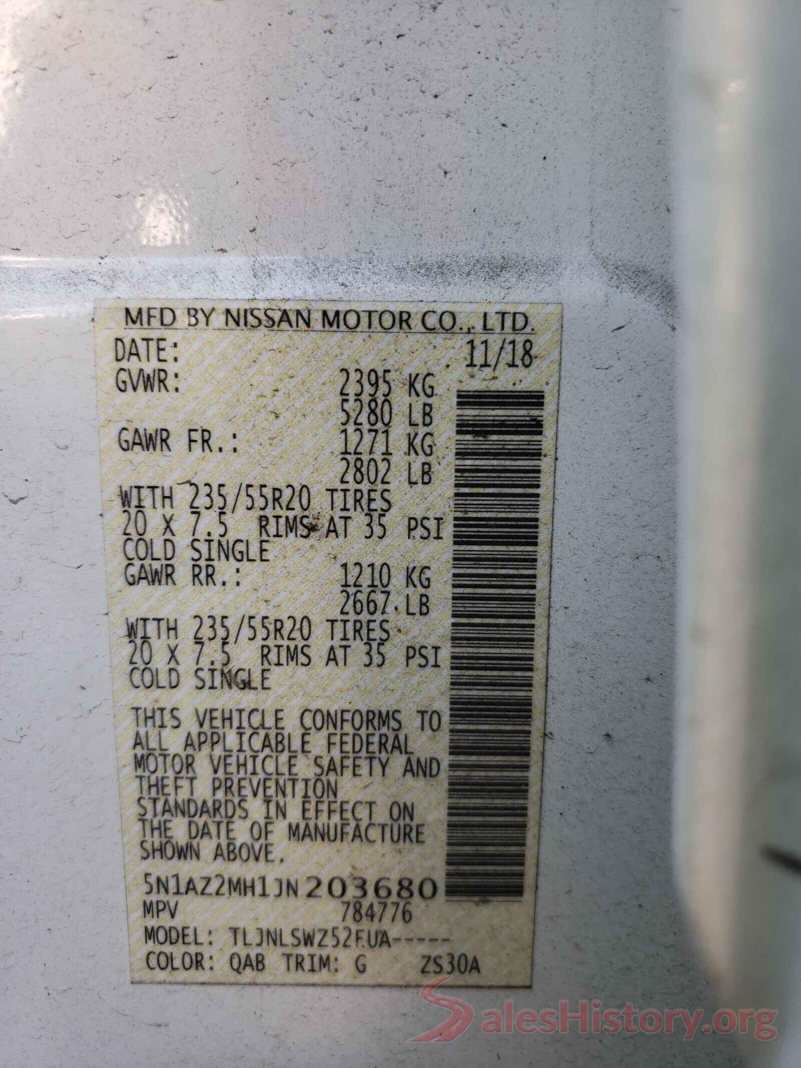 5N1AZ2MH1JN203680 2018 NISSAN MURANO