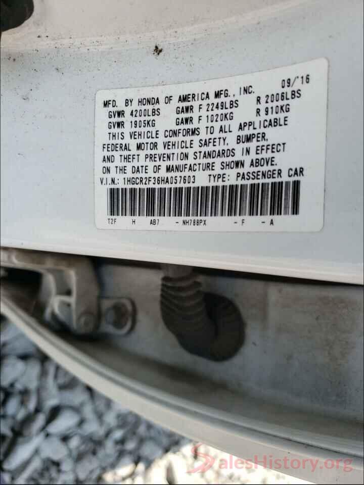 1HGCR2F36HA057603 2017 HONDA ACCORD