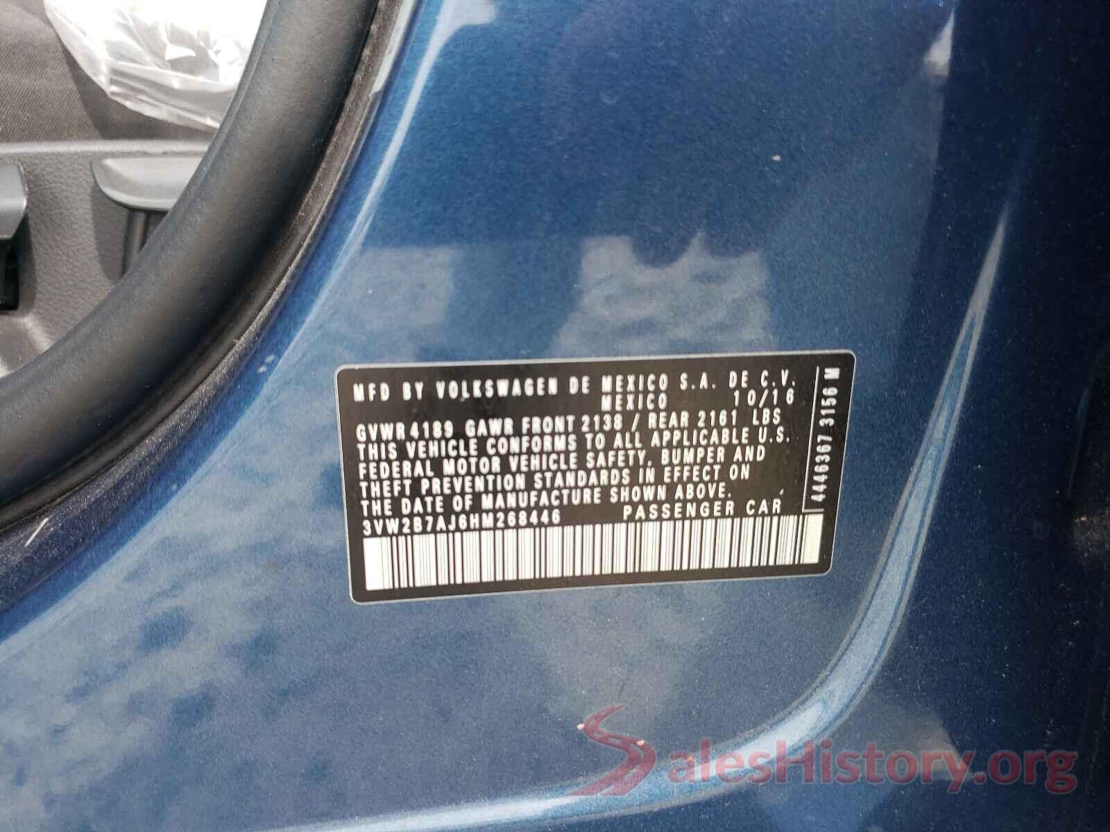 3VW2B7AJ6HM268446 2017 VOLKSWAGEN JETTA