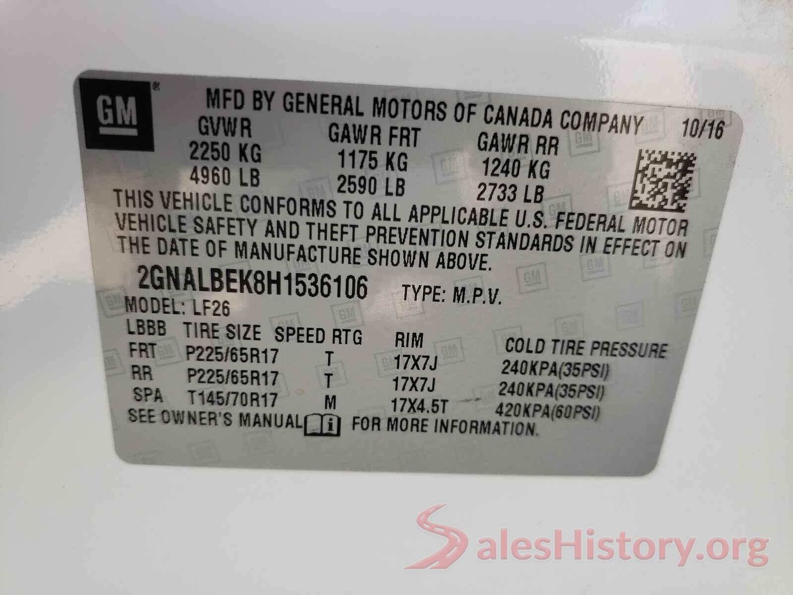 2GNALBEK8H1536106 2017 CHEVROLET EQUINOX