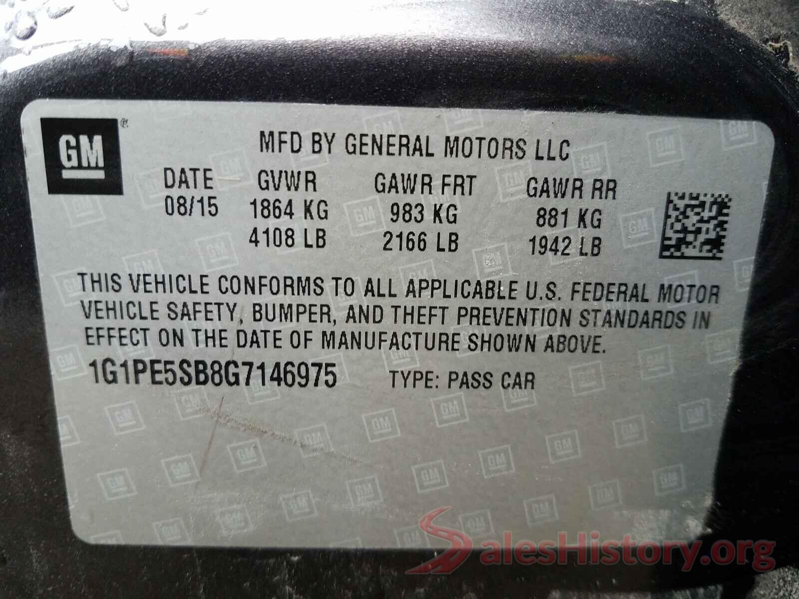 1G1PE5SB8G7146975 2016 CHEVROLET CRUZE