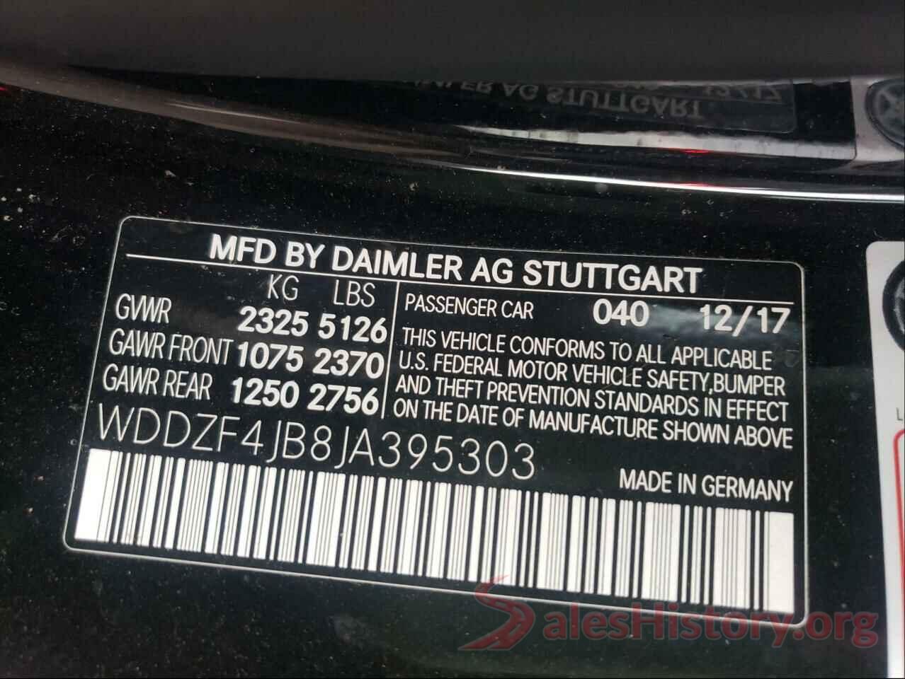 WDDZF4JB8JA395303 2018 MERCEDES-BENZ E-CLASS