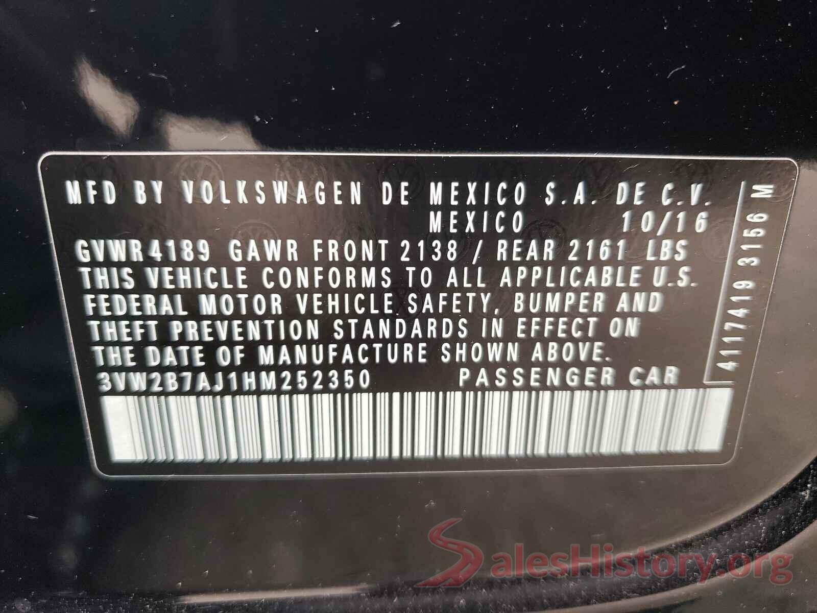 3VW2B7AJ1HM252350 2017 VOLKSWAGEN JETTA