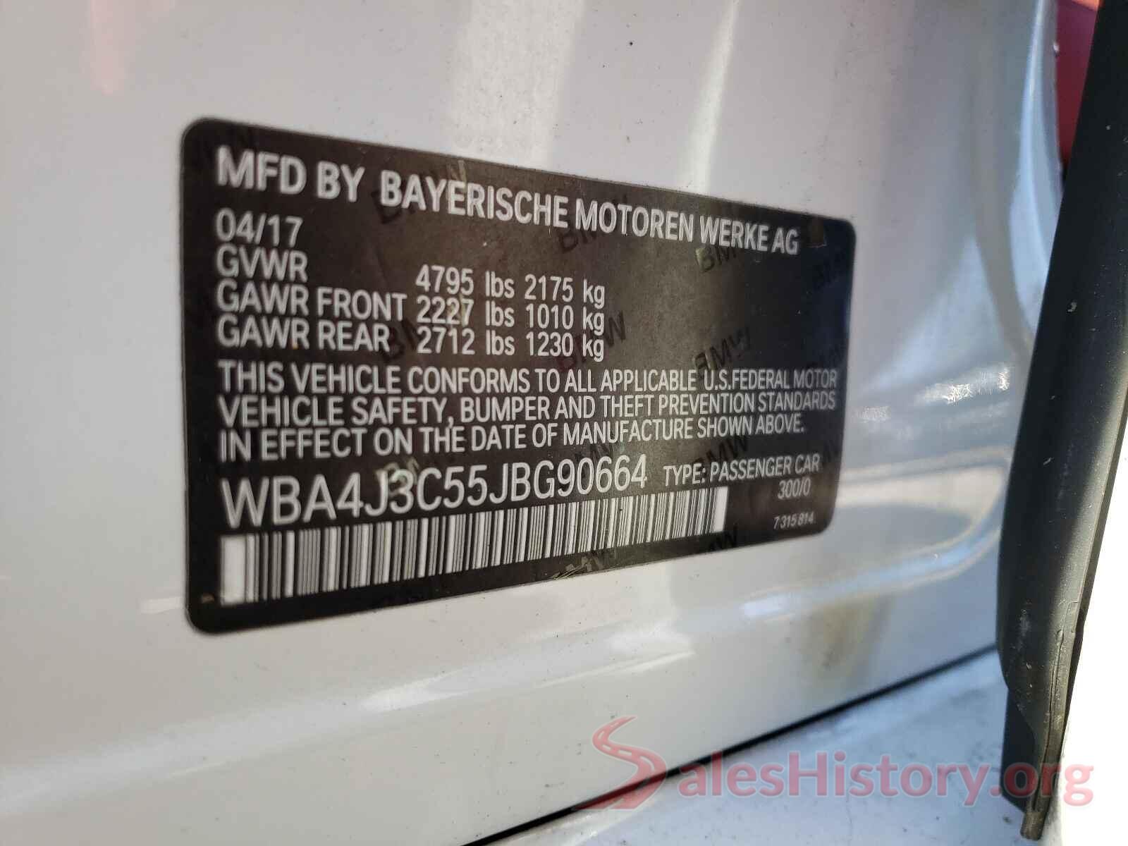 WBA4J3C55JBG90664 2018 BMW 4 SERIES