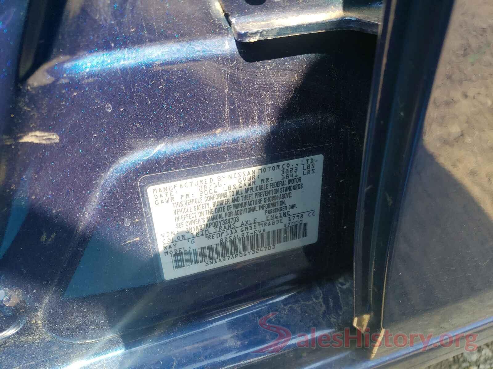 3N1AB7AP0GY324703 2016 NISSAN SENTRA