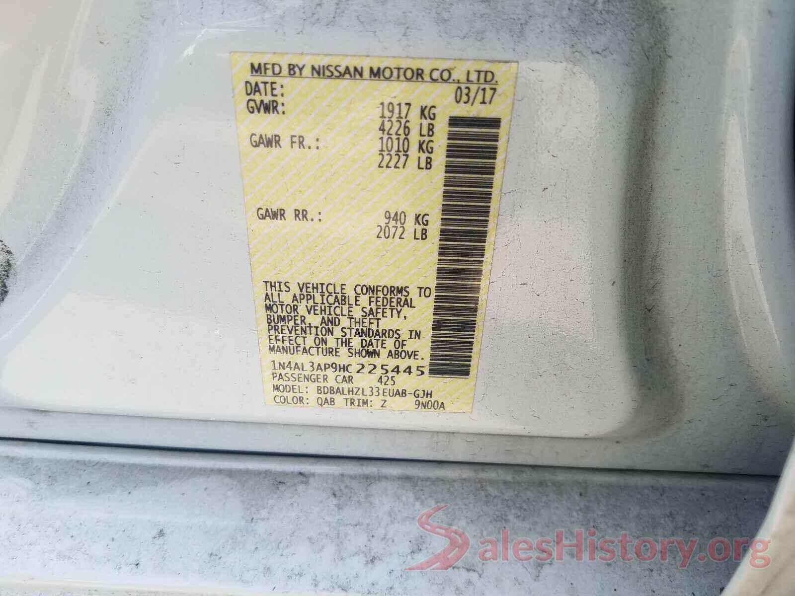 1N4AL3AP9HC225445 2017 NISSAN ALTIMA