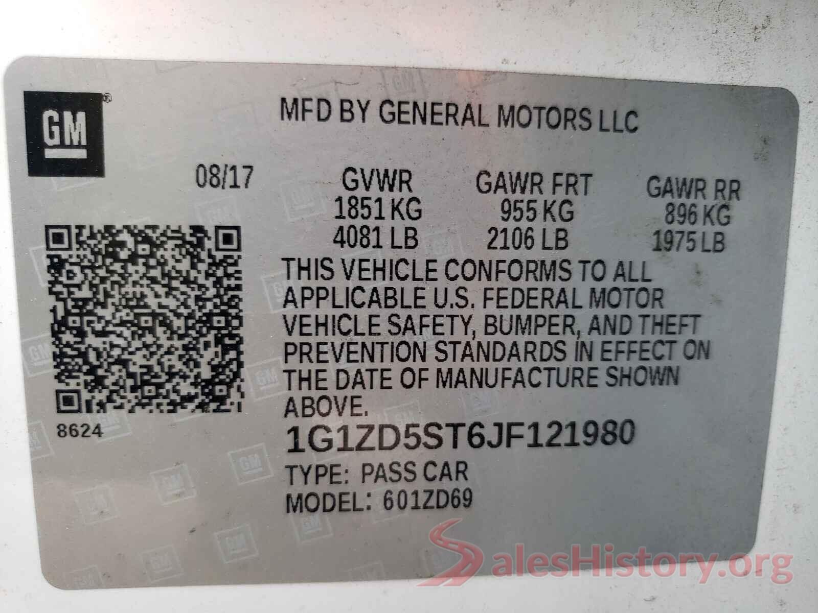 1G1ZD5ST6JF121980 2018 CHEVROLET MALIBU