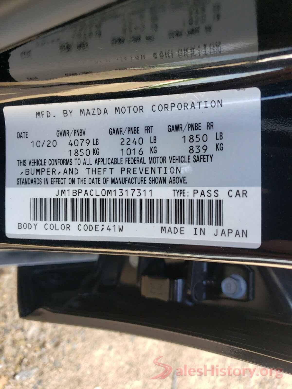 JM1BPACL0M1317311 2021 MAZDA 3