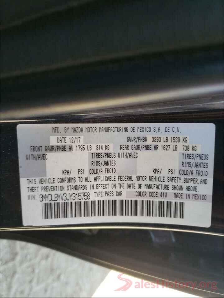 3MYDLBYV3JY315758 2018 TOYOTA YARIS