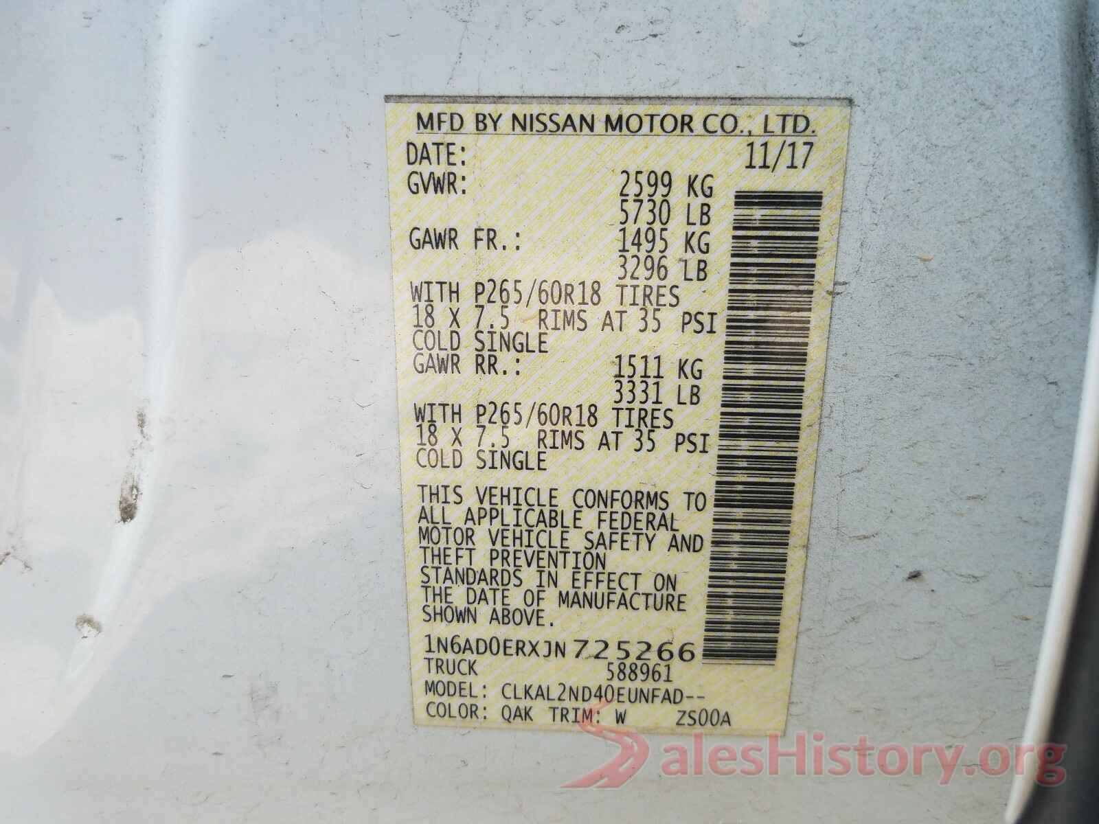 1N6AD0ERXJN725266 2018 NISSAN FRONTIER