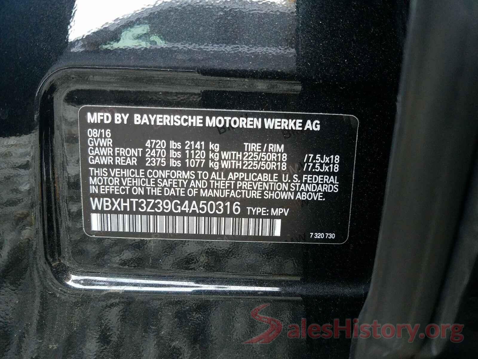 WBXHT3Z39G4A50316 2016 BMW X1