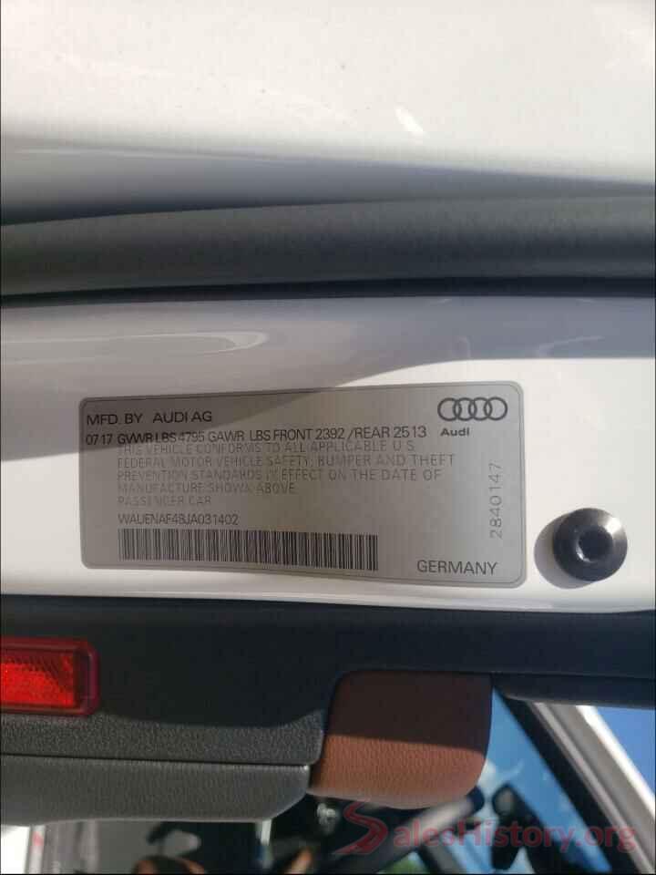 WAUENAF48JA031402 2018 AUDI A4