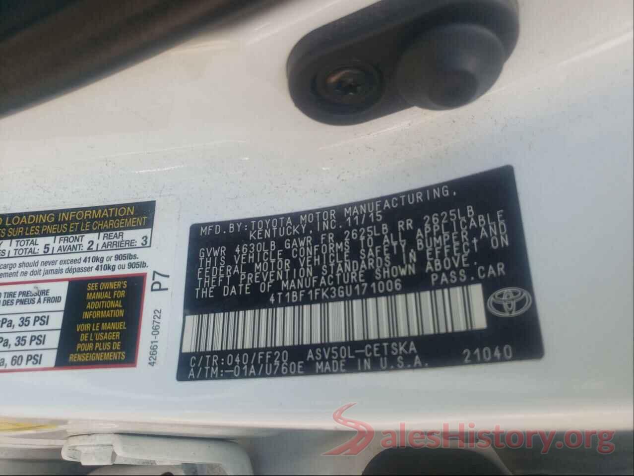 4T1BF1FK3GU171006 2016 TOYOTA CAMRY