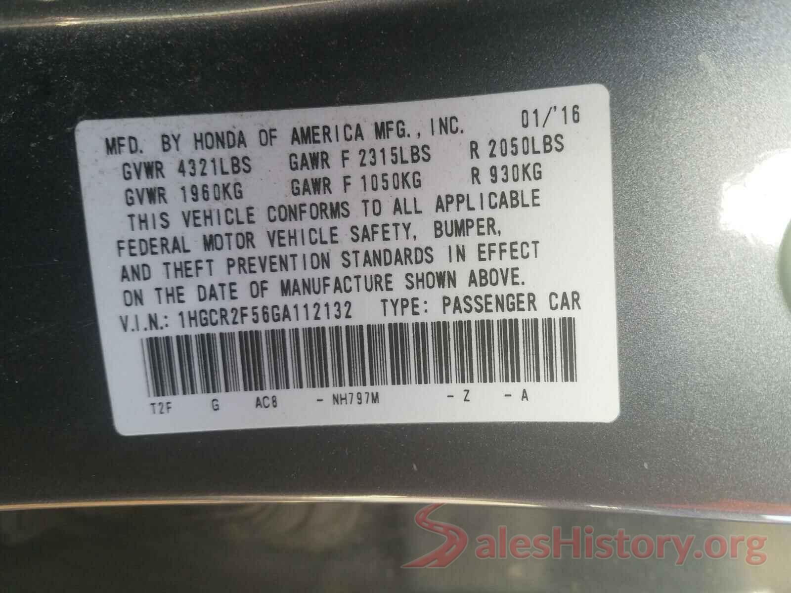 1HGCR2F56GA112132 2016 HONDA ACCORD