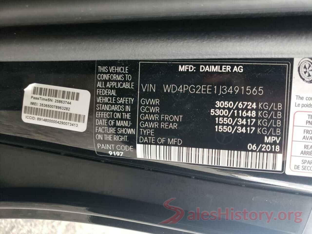 WD4PG2EE1J3491565 2018 MERCEDES-BENZ METRIS