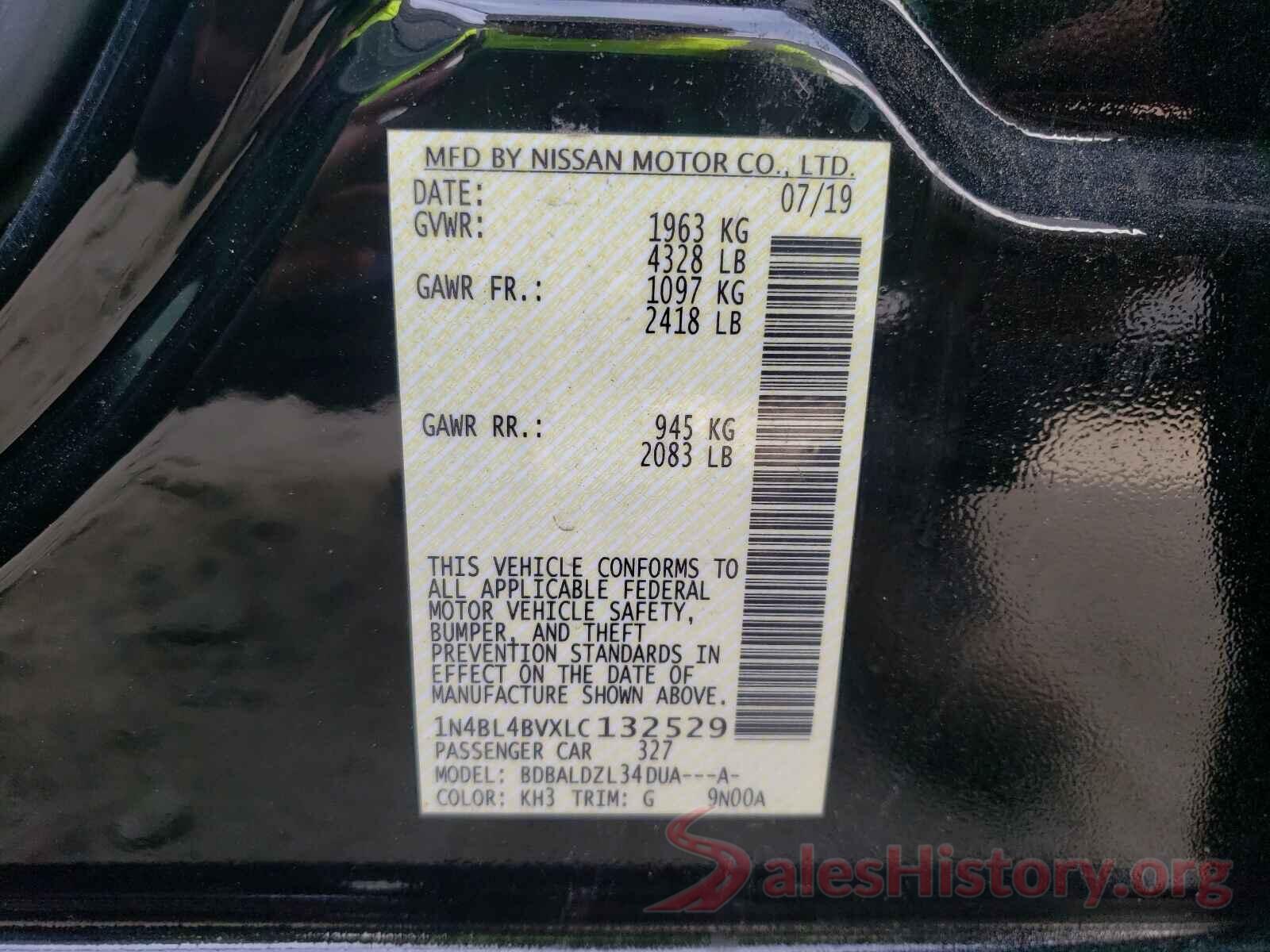 1N4BL4BVXLC132529 2020 NISSAN ALTIMA