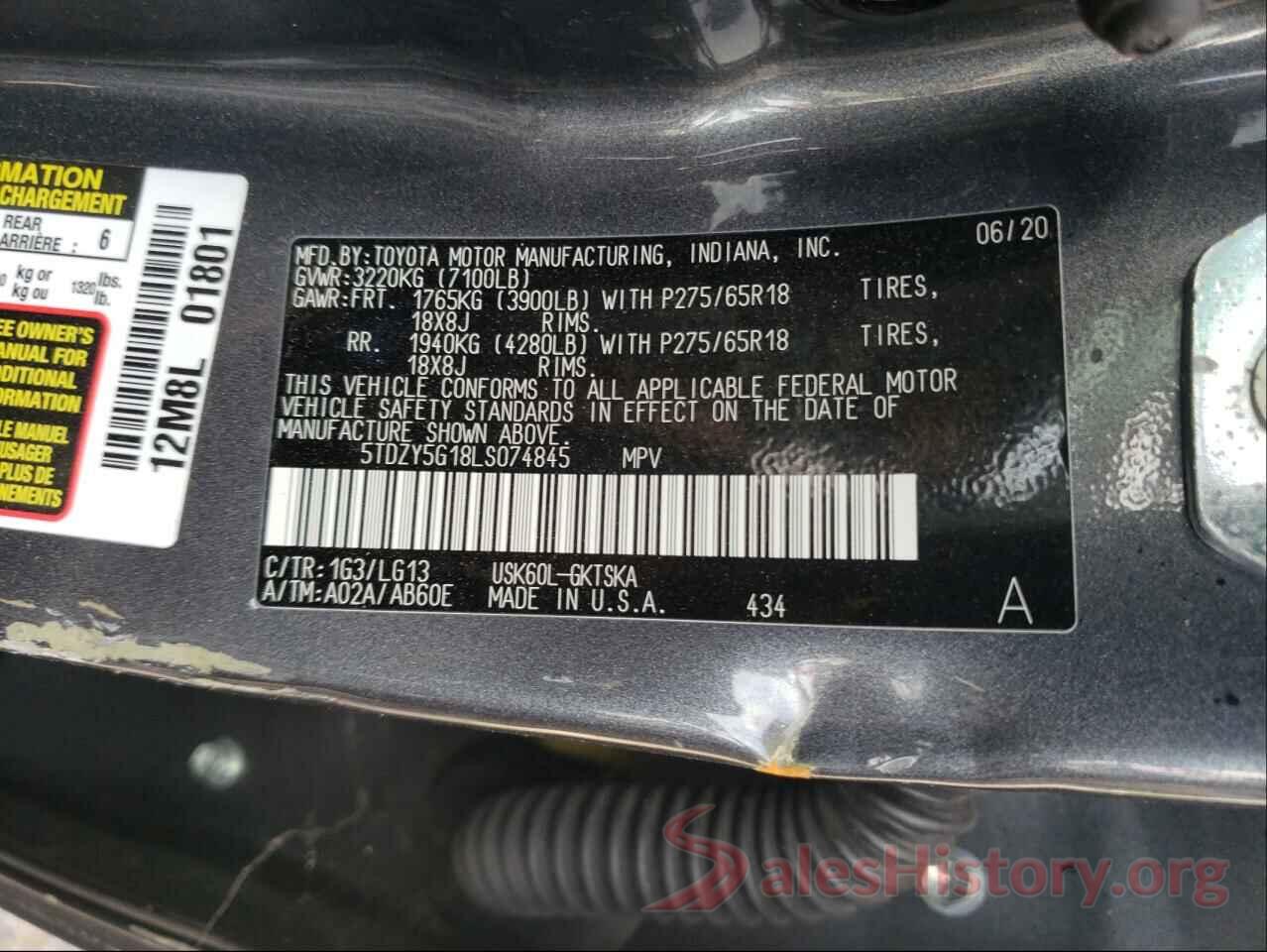 5TDZY5G18LS074845 2020 TOYOTA SEQUOIA