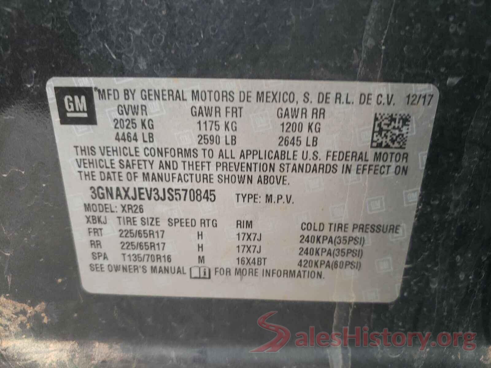 3GNAXJEV3JS570845 2018 CHEVROLET EQUINOX