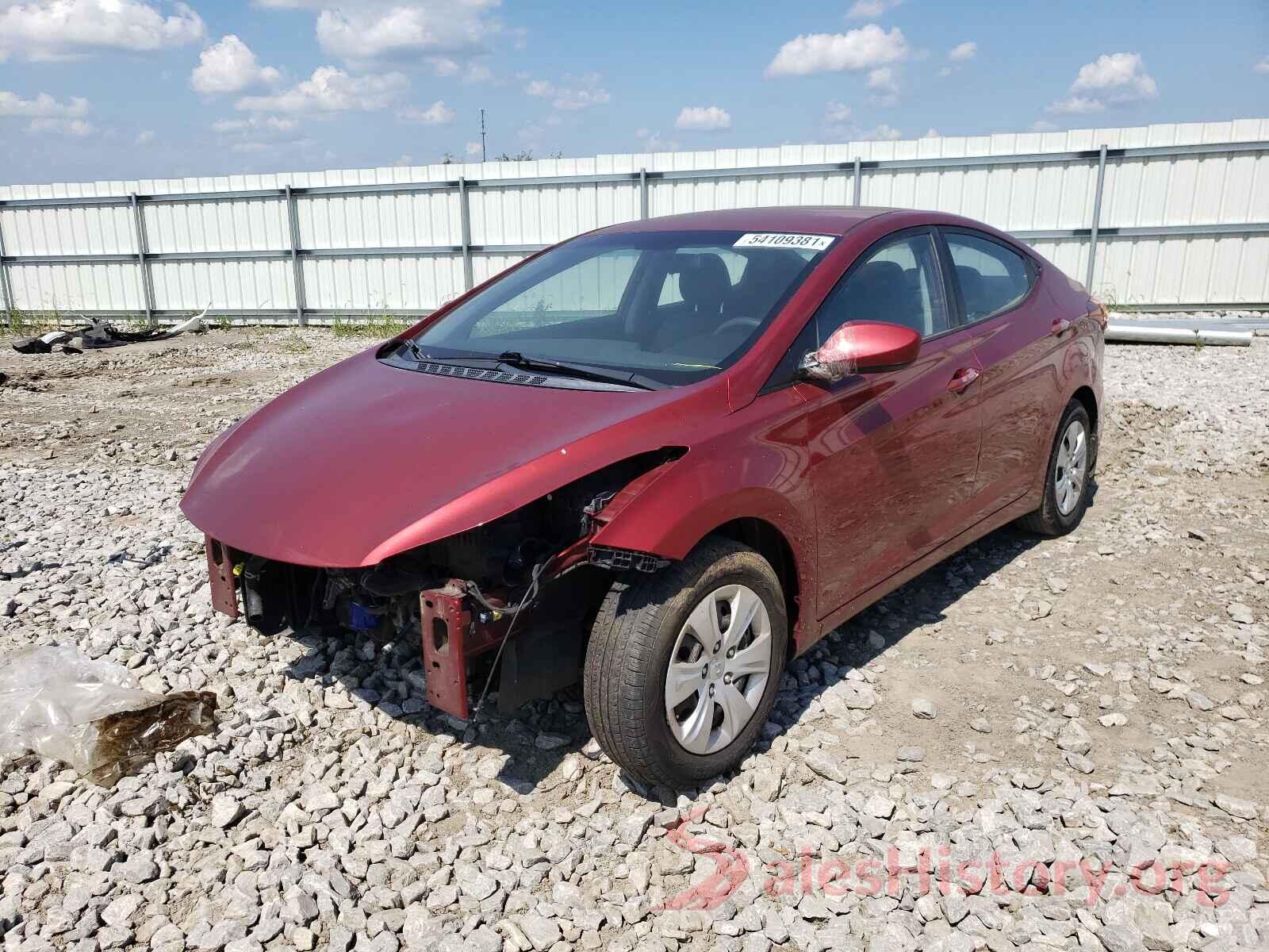 5NPDH4AE4GH719180 2016 HYUNDAI ELANTRA