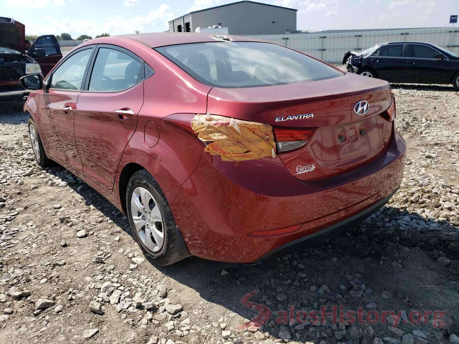 5NPDH4AE4GH719180 2016 HYUNDAI ELANTRA