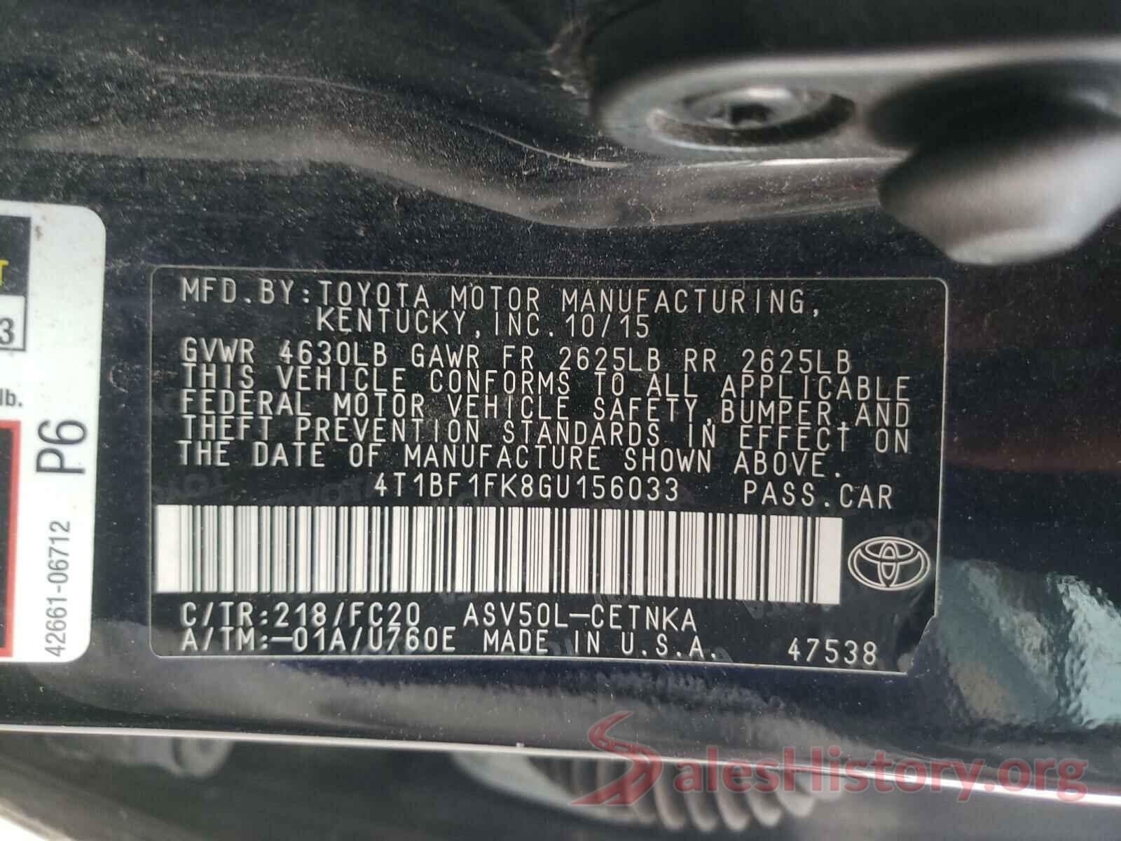 4T1BF1FK8GU156033 2016 TOYOTA CAMRY