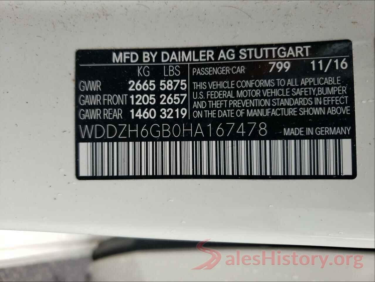 WDDZH6GB0HA167478 2017 MERCEDES-BENZ E-CLASS