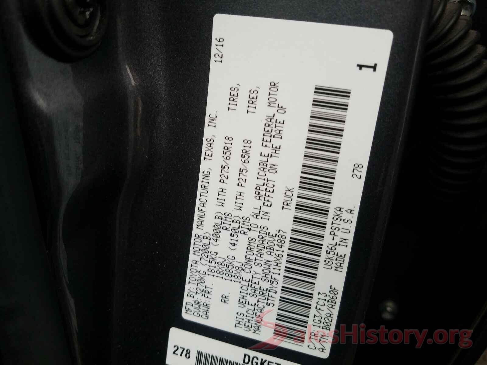 5TFDY5F11HX614887 2017 TOYOTA TUNDRA