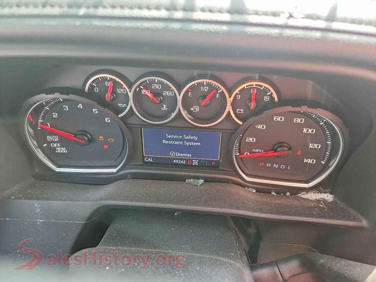 2022 CHEVROLET SILVERADO VIN 3GCUYGEDXNG110703, interior center console