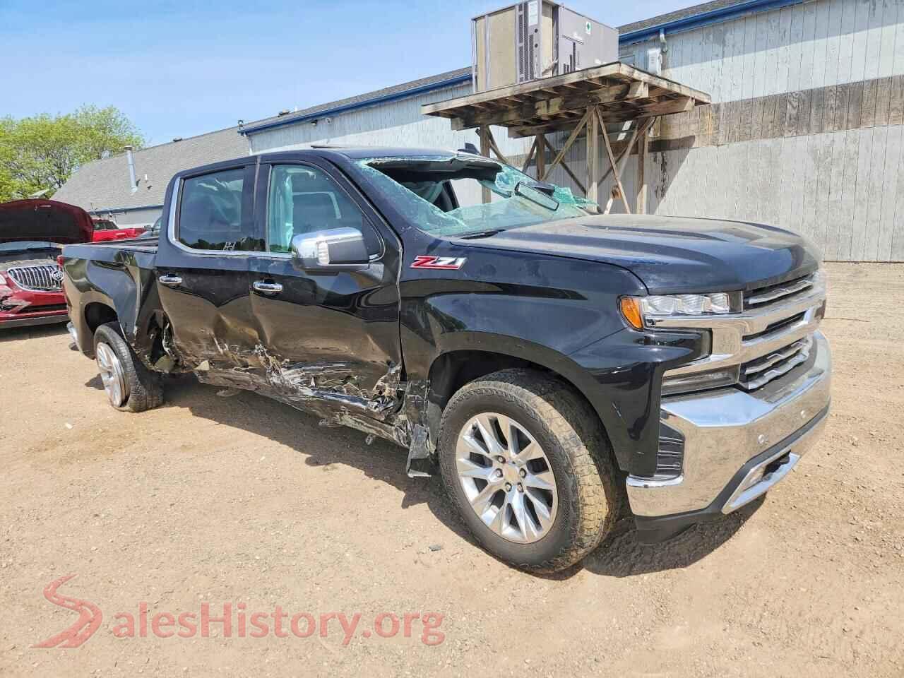 2022 CHEVROLET SILVERADO VIN 3GCUYGEDXNG110703, rear 3/4 view