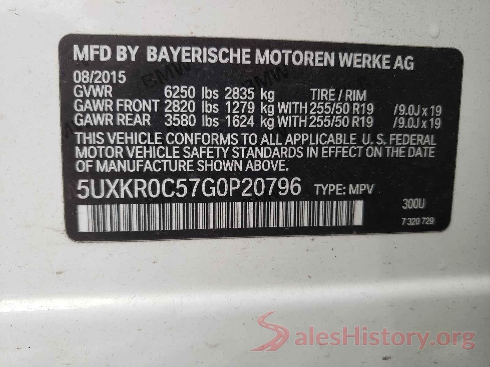 5UXKR0C57G0P20796 2016 BMW X5