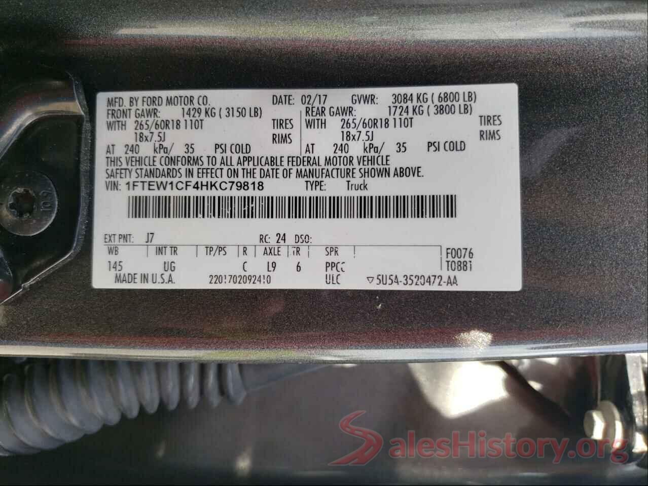 1FTEW1CF4HKC79818 2017 FORD F-150