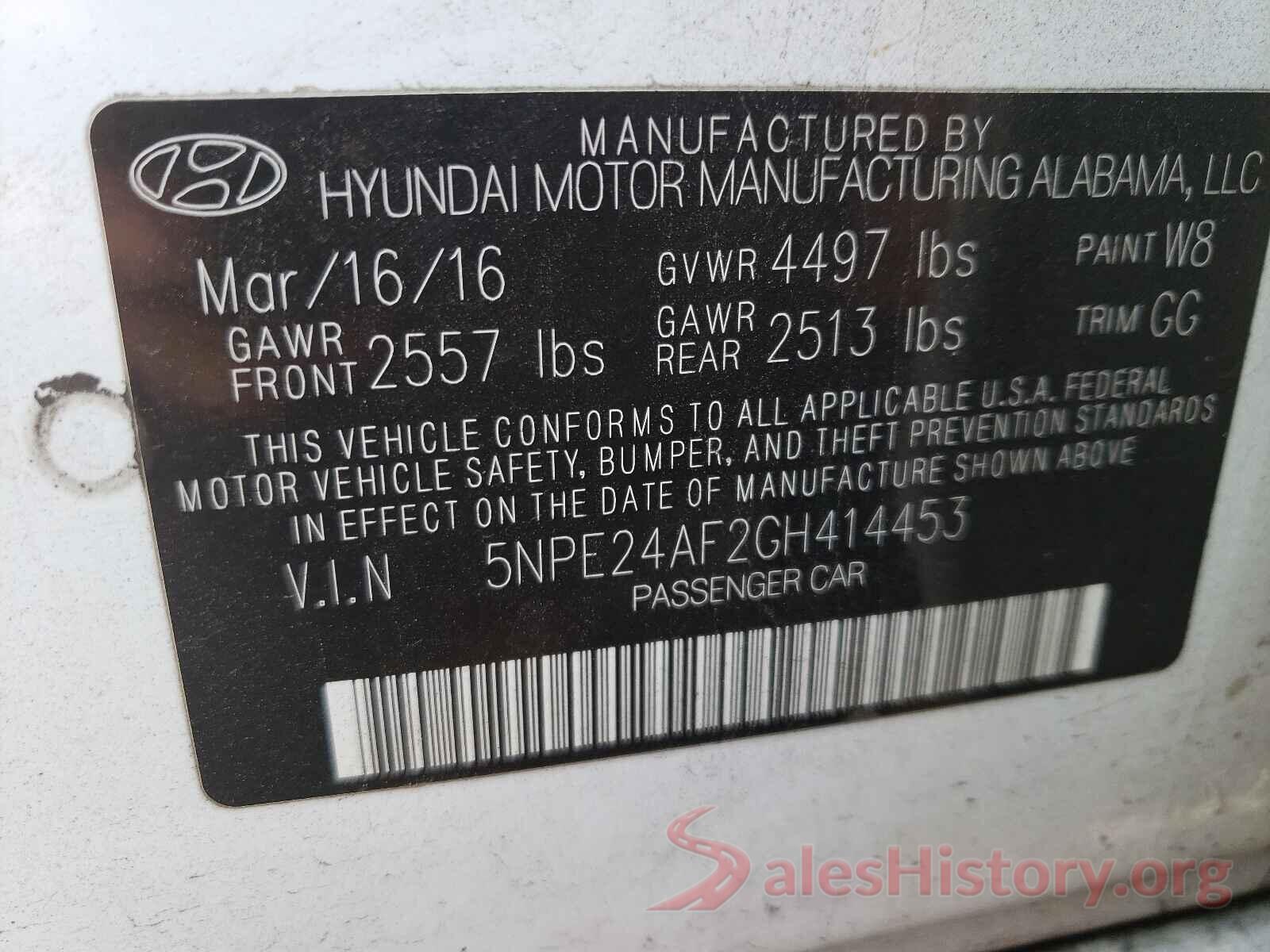 5NPE24AF2GH414453 2016 HYUNDAI SONATA