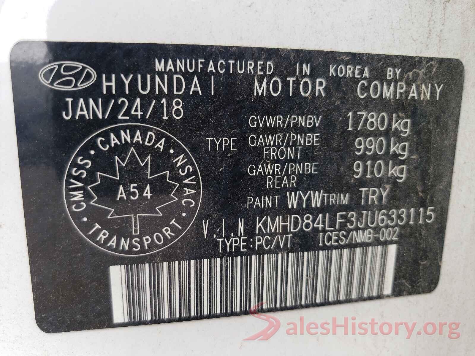 KMHD84LF3JU633115 2018 HYUNDAI ELANTRA