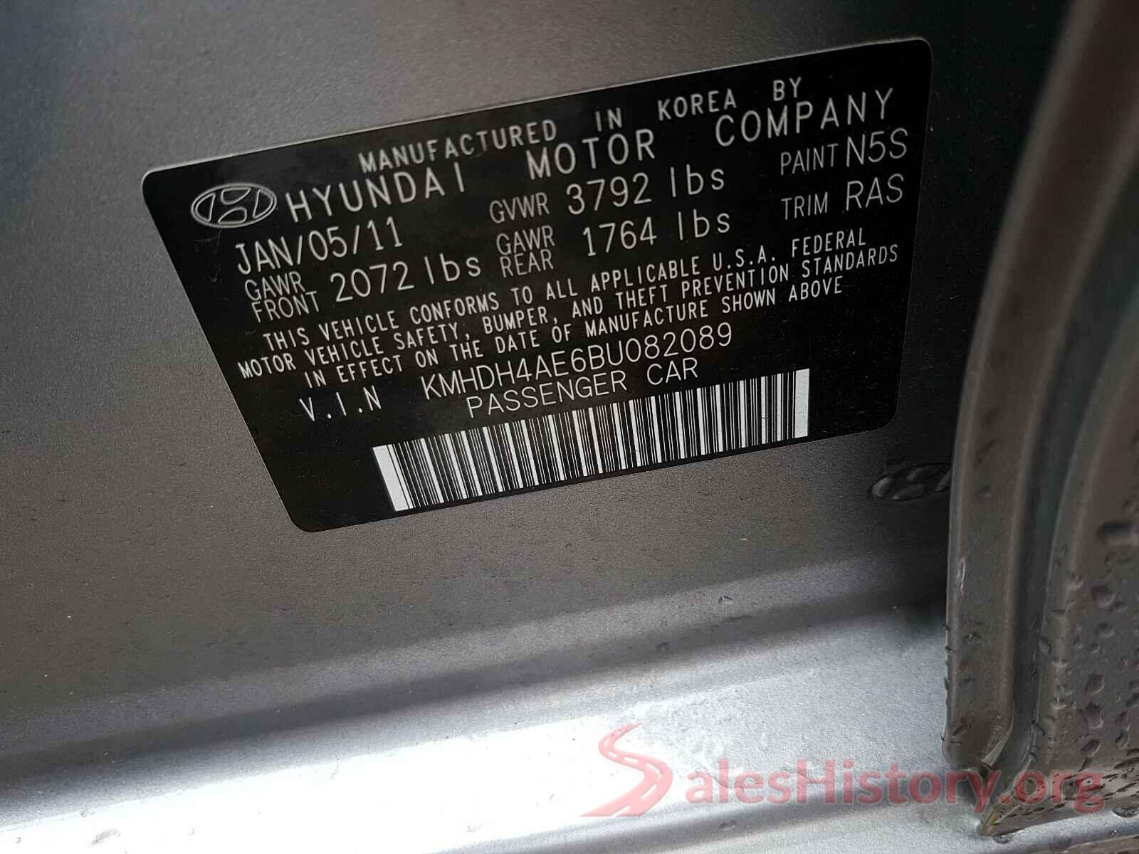 KMHDH4AE6BU082089 2019 HYUNDAI ELANTRA