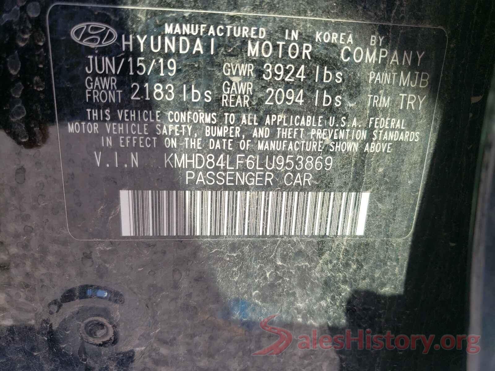 KMHD84LF6LU953869 2020 HYUNDAI ELANTRA