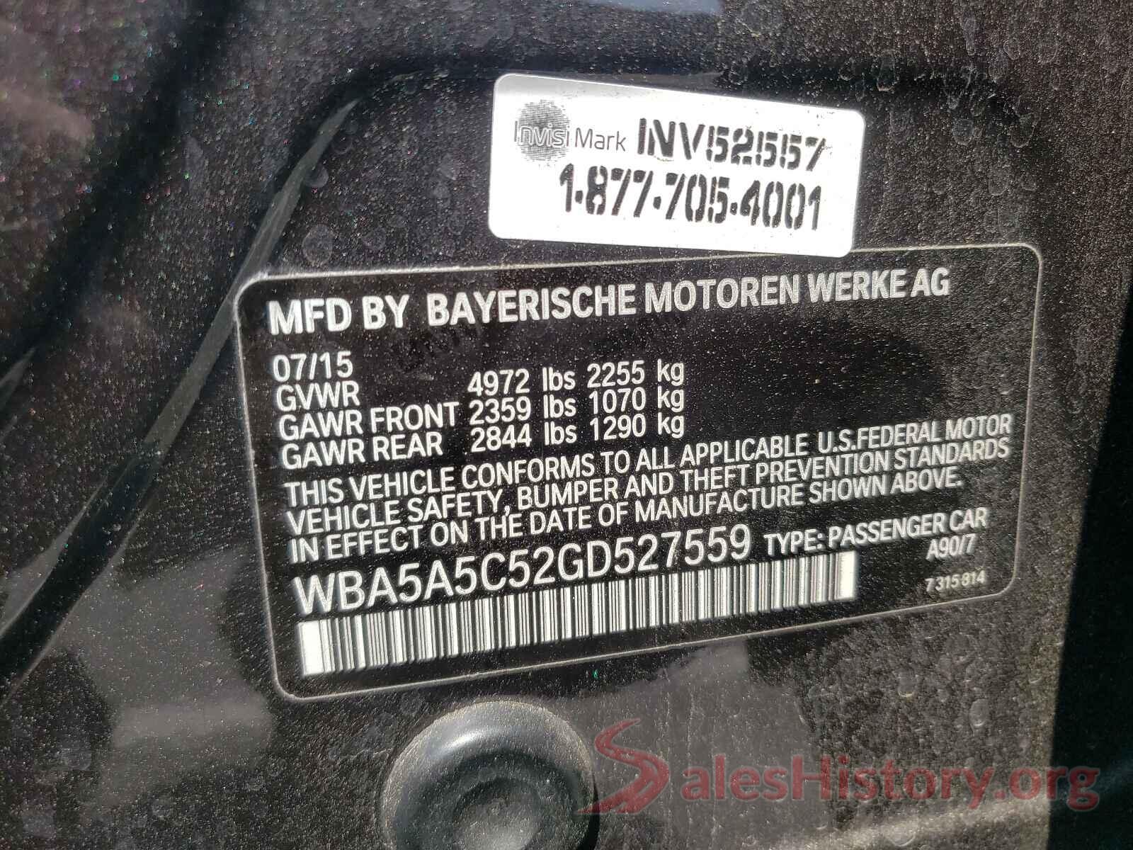 WBA5A5C52GD527559 2016 BMW 5 SERIES