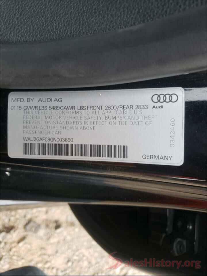 WAU2GAFC9GN003890 2016 AUDI A7