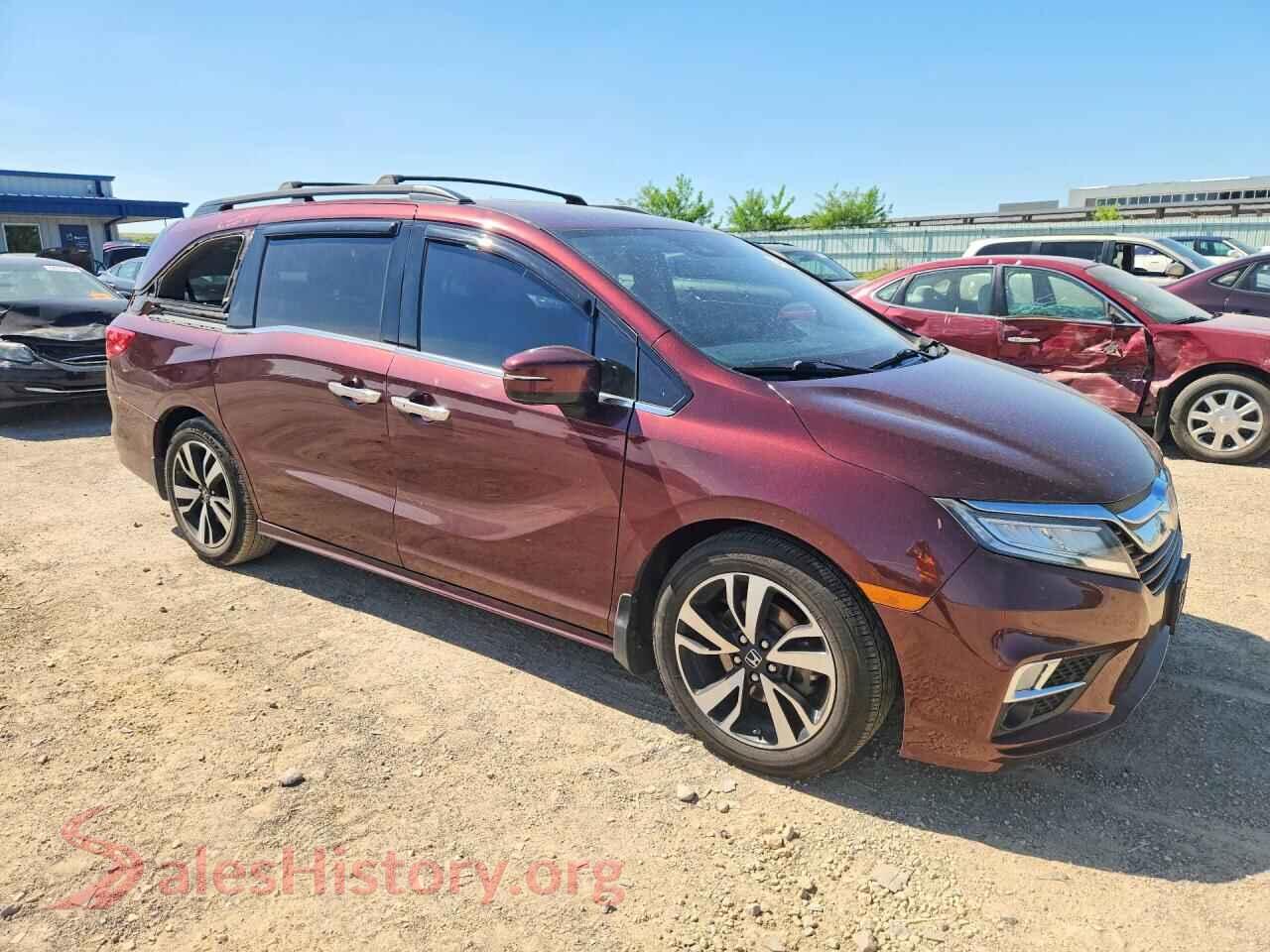 2019 HONDA ODYSSEY VIN 5FNRL6H90KB076780, rear 3/4 view