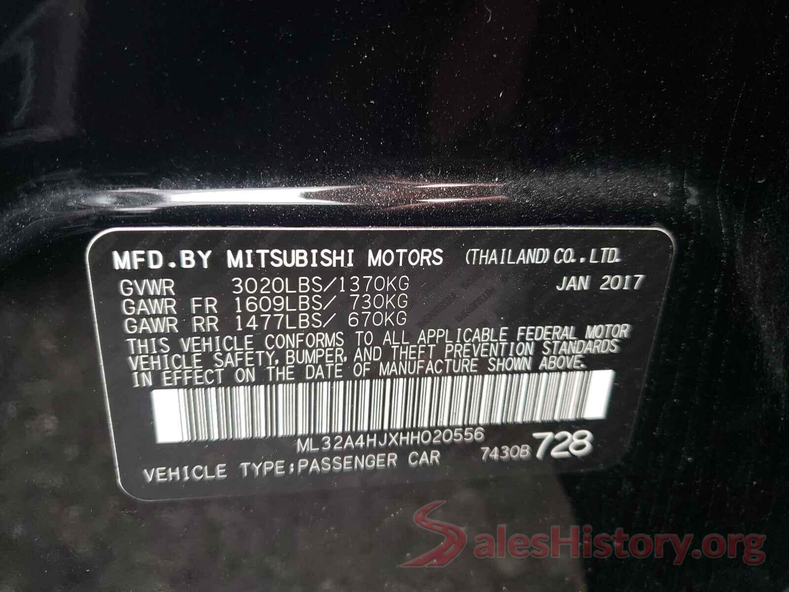 ML32A4HJXHH020556 2017 MITSUBISHI MIRAGE