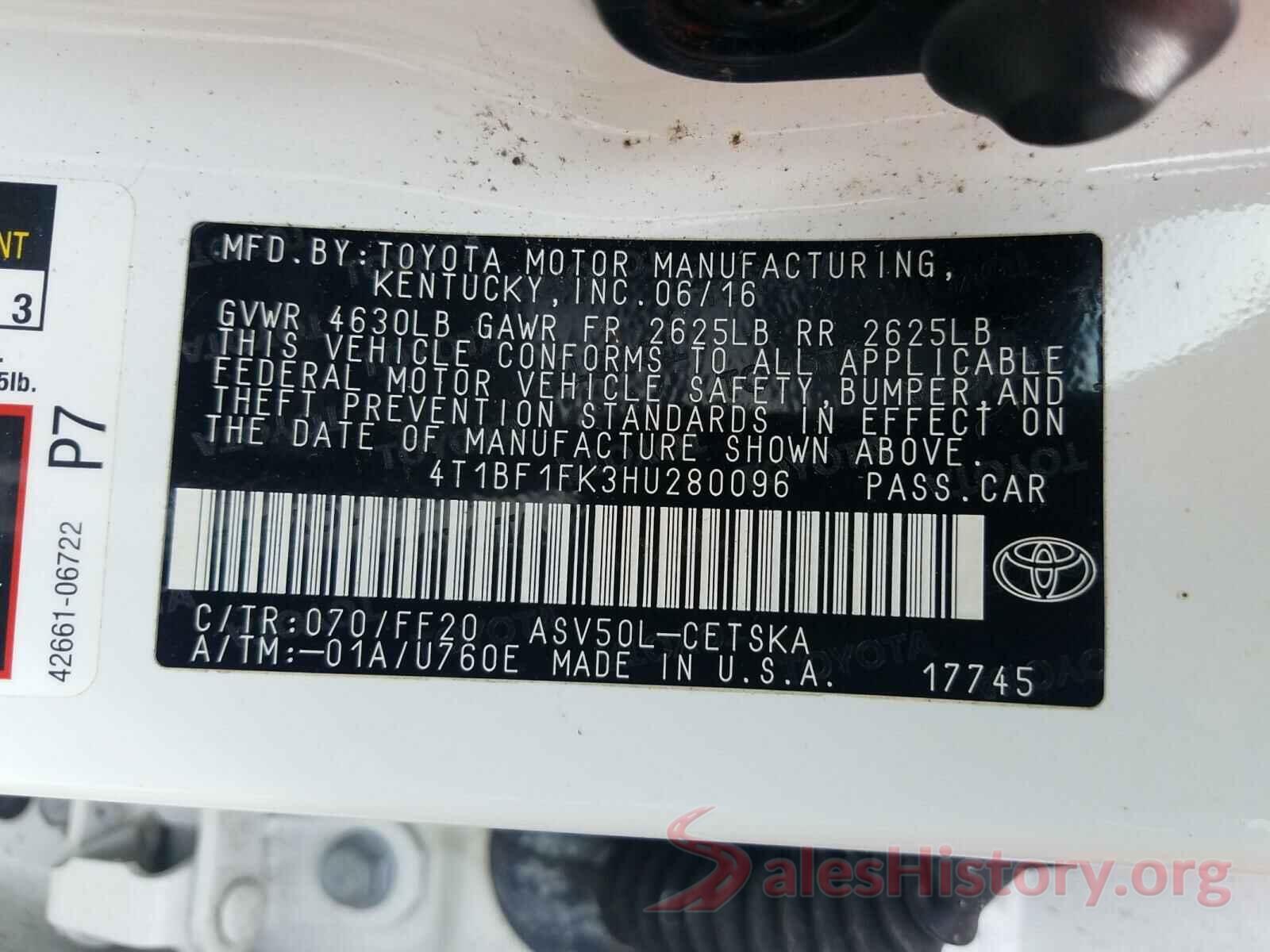 4T1BF1FK3HU280096 2017 TOYOTA CAMRY